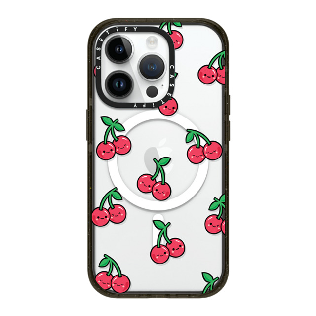 Kate Illustrates x CASETiFY iPhone 14 Pro ケース ブラック インパクトケース MagSafe対応 CHEEKY CHERRIES