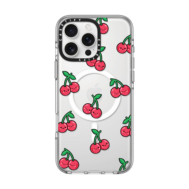 Kate Illustrates x CASETiFY iPhone 16 Pro Max ケース クリア クリア ケース MagSafe対応 CHEEKY CHERRIES