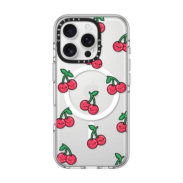 Kate Illustrates x CASETiFY iPhone 16 Pro ケース クリア クリア ケース MagSafe対応 CHEEKY CHERRIES