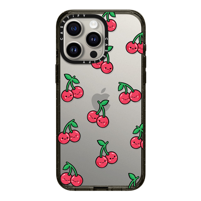 Kate Illustrates x CASETiFY iPhone 15 Pro Max ケース ブラック インパクトケース CHEEKY CHERRIES