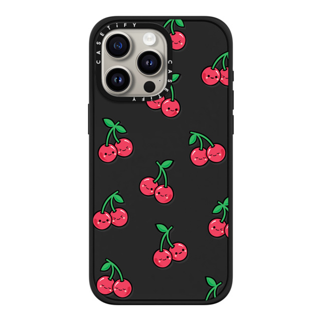 Kate Illustrates x CASETiFY iPhone 15 Pro Max ケース マットブラック インパクトケース MagSafe対応 CHEEKY CHERRIES