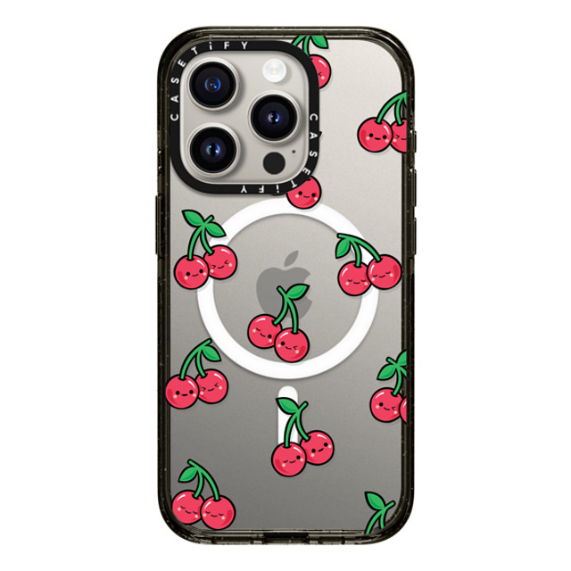 Kate Illustrates x CASETiFY iPhone 15 Pro ケース ブラック インパクトケース MagSafe対応 CHEEKY CHERRIES