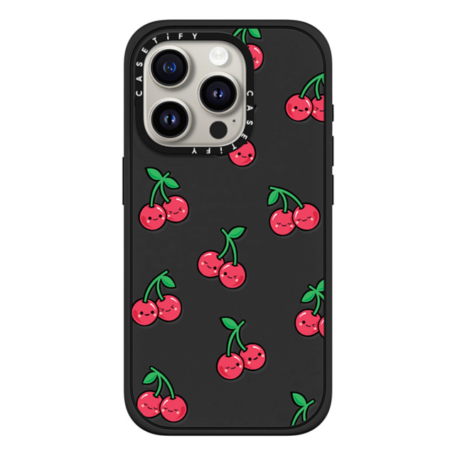 Kate Illustrates x CASETiFY iPhone 15 Pro ケース マットブラック インパクトケース MagSafe対応 CHEEKY CHERRIES