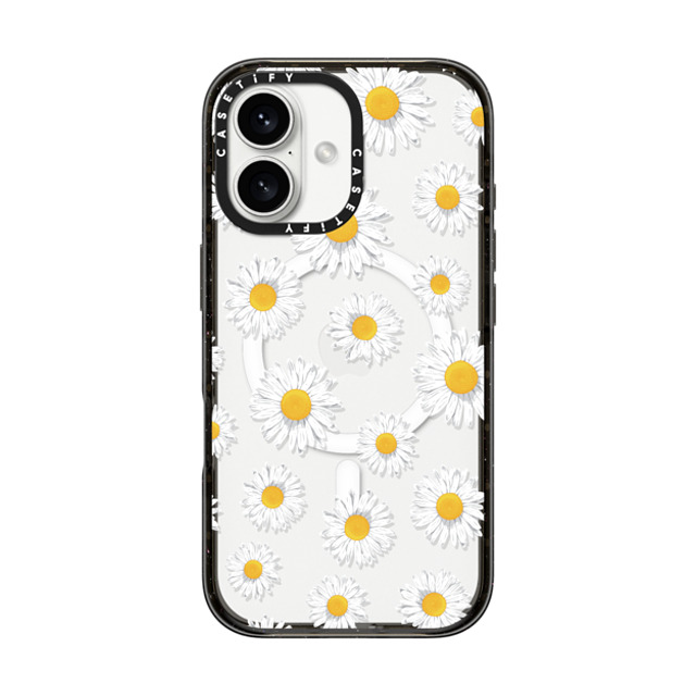 Kate Illustrates x CASETiFY iPhone 16 ケース ブラック インパクトケース MagSafe対応 DAISIES