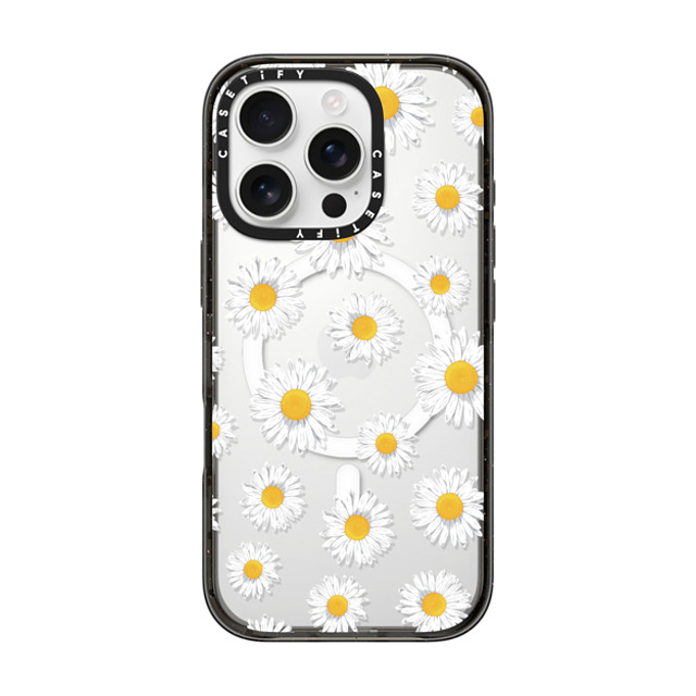 Kate Illustrates x CASETiFY iPhone 16 Pro ケース ブラック インパクトケース MagSafe対応 DAISIES