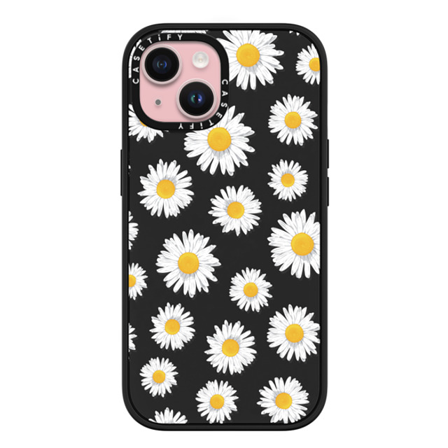 Kate Illustrates x CASETiFY iPhone 15 ケース マットブラック インパクトケース MagSafe対応 DAISIES