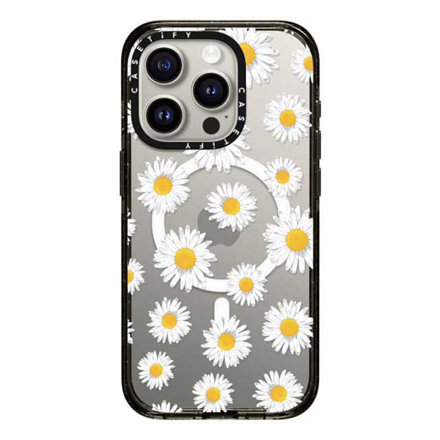 Kate Illustrates x CASETiFY iPhone 15 Pro ケース ブラック インパクトケース MagSafe対応 DAISIES