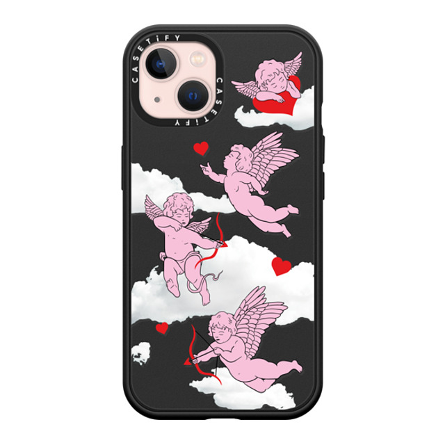 Kate Illustrates x CASETiFY iPhone 13 ケース マットブラック インパクトケース MagSafe対応 CHERUBS