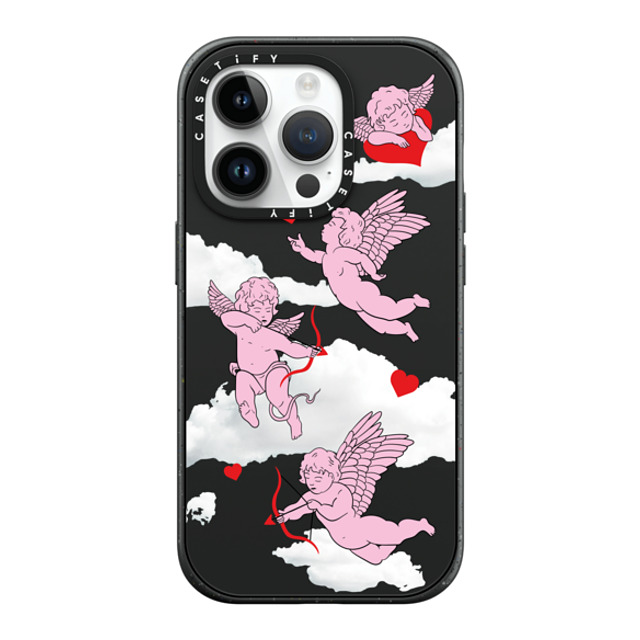 Kate Illustrates x CASETiFY iPhone 14 Pro ケース マットブラック インパクトケース MagSafe対応 CHERUBS