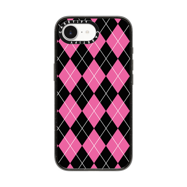 Kate Illustrates x CASETiFY iPhone 16e ケース Checkered,Pattern ブラック インパクトケース MagSafe対応 ARGYLE PINK Back to School Kate Illustrates x CASETiFY iPhone 16e ケース Checkered,Pattern ブラック インパクトケース MagSafe対応 ARGYLE PINK Back to School