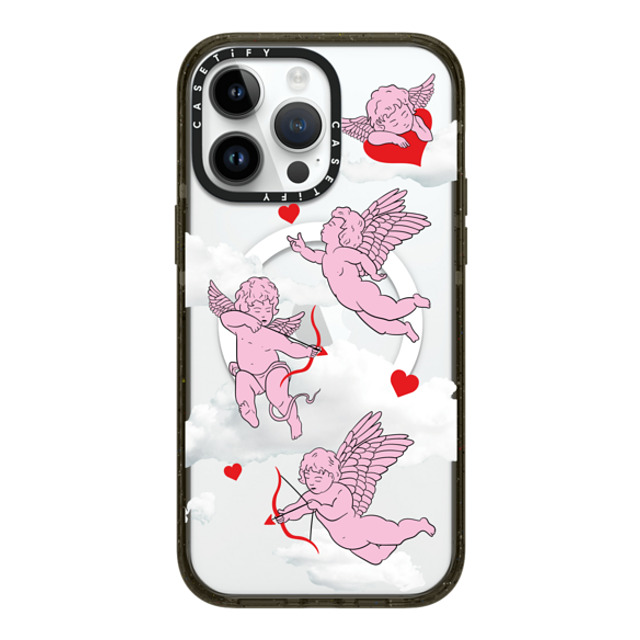 Kate Illustrates x CASETiFY iPhone 14 Pro Max ケース ブラック インパクトケース MagSafe対応 CHERUBS