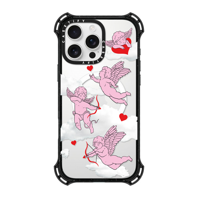 Kate Illustrates x CASETiFY iPhone 16 Pro Max ケース ブラック バウンスケース CHERUBS