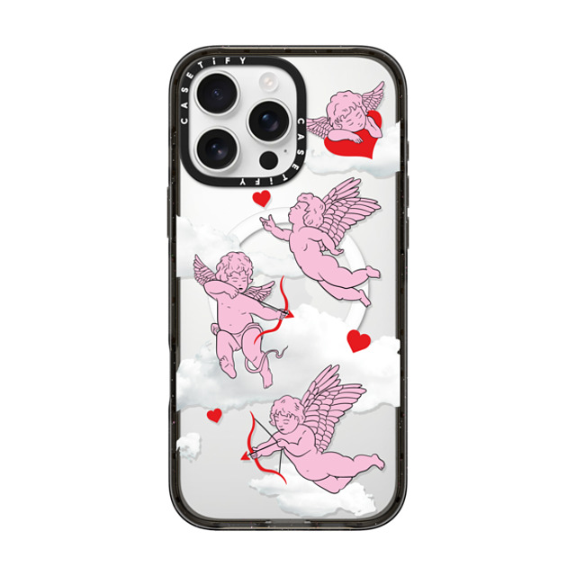 Kate Illustrates x CASETiFY iPhone 16 Pro Max ケース ブラック インパクトケース MagSafe対応 CHERUBS