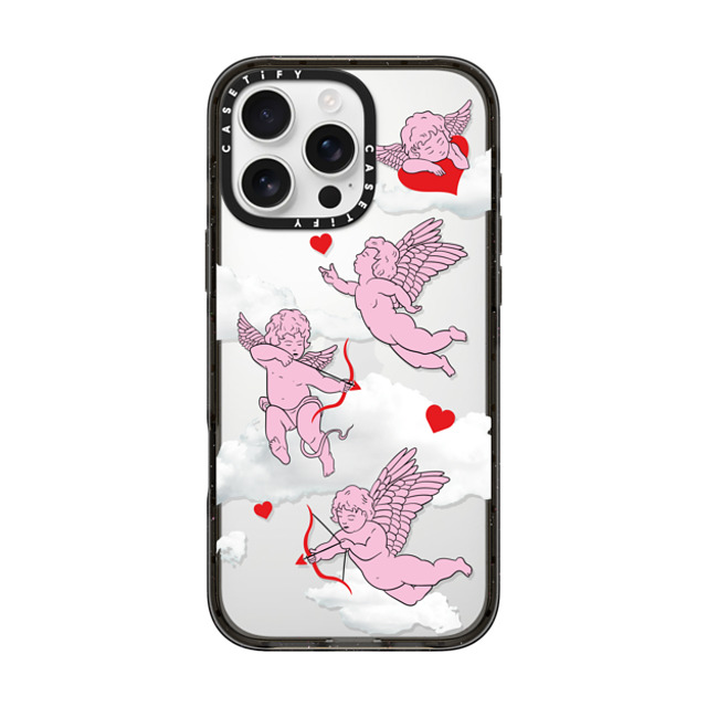 Kate Illustrates x CASETiFY iPhone 16 Pro Max ケース ブラック インパクトケース CHERUBS