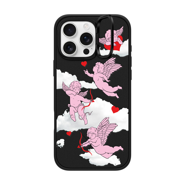 Kate Illustrates x CASETiFY iPhone 16 Pro Max ケース マットブラック インパクトリングスタンドケース MagSafe対応 CHERUBS