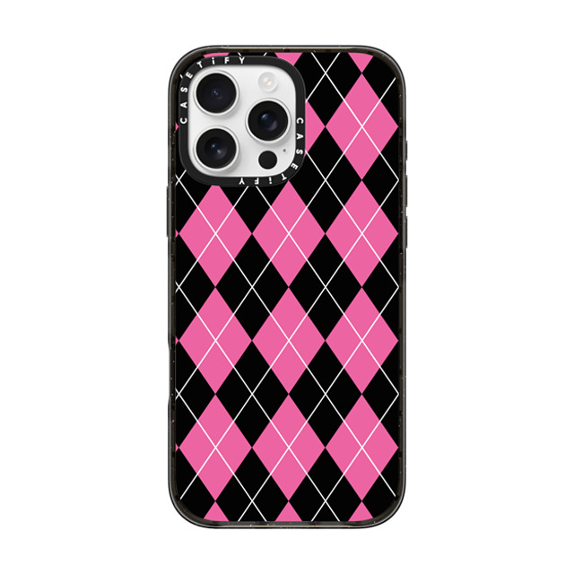 Kate Illustrates x CASETiFY iPhone 16 Pro Max ケース Checkered,Pattern ブラック インパクトケース MagSafe対応 ARGYLE PINK Back to School Kate Illustrates x CASETiFY iPhone 16 Pro Max ケース Checkered,Pattern ブラック インパクトケース MagSafe対応 ARGYLE PINK Back to School