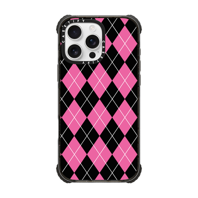 Kate Illustrates x CASETiFY iPhone 16 Pro Max ケース Checkered,Pattern ブラック ウルトラ インパクトケース MagSafe 対応 ARGYLE PINK Back to School Kate Illustrates x CASETiFY iPhone 16 Pro Max ケース Checkered,Pattern ブラック ウルトラ インパクトケース MagSafe 対応 ARGYLE PINK Back to School
