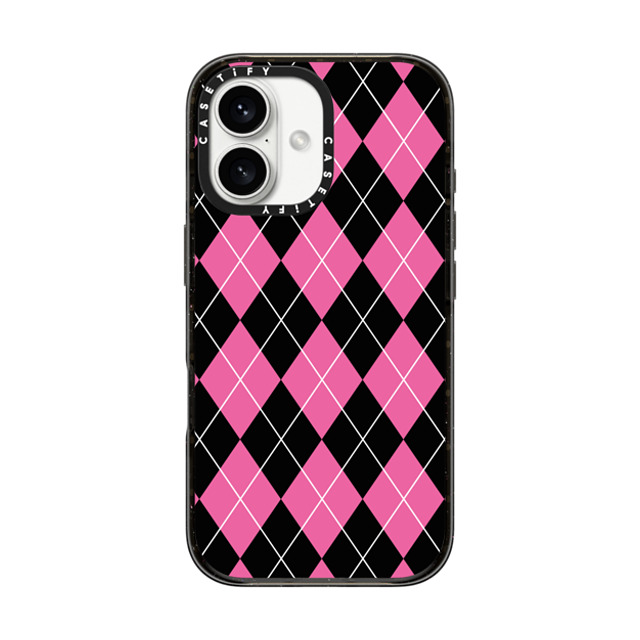 Kate Illustrates x CASETiFY iPhone 16 Case Checkered,Pattern Black Impact Case ARGYLE PINK Father's Day Kate Illustrates x CASETiFY iPhone 16 Case Checkered,Pattern Black Impact Case ARGYLE PINK Father's Day