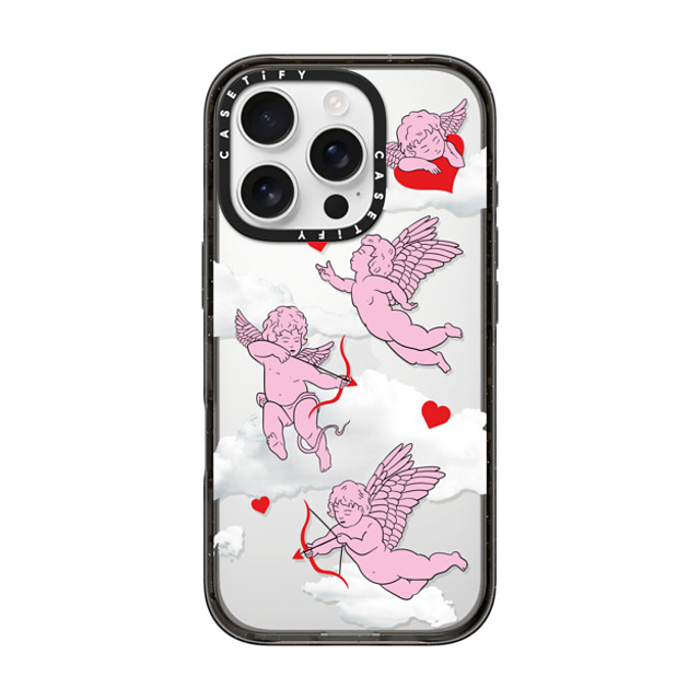 Kate Illustrates x CASETiFY iPhone 16 Pro ケース ブラック インパクトケース CHERUBS