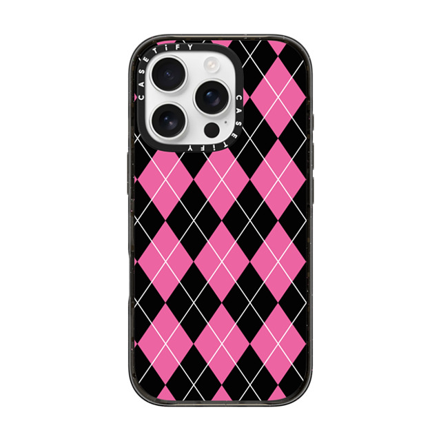 Kate Illustrates x CASETiFY iPhone 16 Pro Case Checkered,Pattern Black Impact Case MagSafe Compatible ARGYLE PINK Father's Day Kate Illustrates x CASETiFY iPhone 16 Pro Case Checkered,Pattern Black Impact Case MagSafe Compatible ARGYLE PINK Father's Day