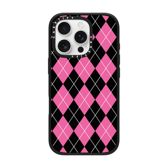 Kate Illustrates x CASETiFY iPhone 16 Pro ケース Checkered,Pattern マットブラック インパクトケース MagSafe対応 ARGYLE PINK Father's Day Kate Illustrates x CASETiFY iPhone 16 Pro ケース Checkered,Pattern マットブラック インパクトケース MagSafe対応 ARGYLE PINK Father's Day