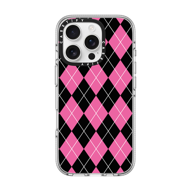 Kate Illustrates x CASETiFY iPhone 16 Pro ケース Checkered,Pattern クリア クリア ケース MagSafe対応 ARGYLE PINK Back to School Kate Illustrates x CASETiFY iPhone 16 Pro ケース Checkered,Pattern クリア クリア ケース MagSafe対応 ARGYLE PINK Back to School
