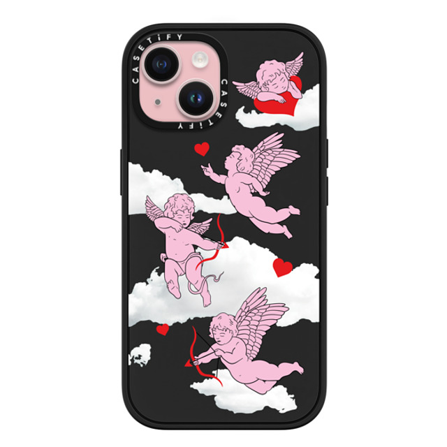 Kate Illustrates x CASETiFY iPhone 15 ケース マットブラック インパクトケース MagSafe対応 CHERUBS