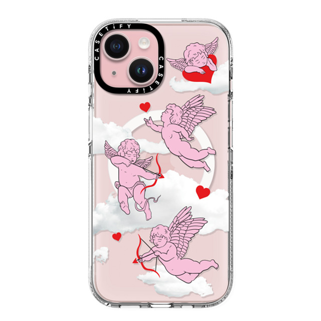 Kate Illustrates x CASETiFY iPhone 15 ケース クリア クリア ケース MagSafe対応 CHERUBS