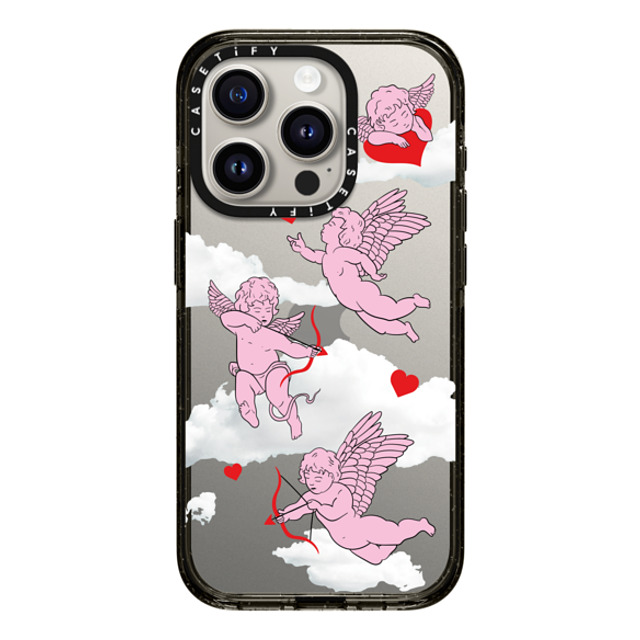 Kate Illustrates x CASETiFY iPhone 15 Pro ケース ブラック インパクトケース CHERUBS