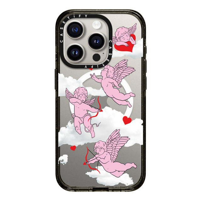 Kate Illustrates x CASETiFY iPhone 15 Pro ケース ブラック インパクトケース MagSafe対応 CHERUBS