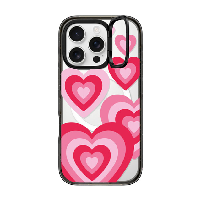 Kate Illustrates x CASETiFY iPhone 16 Pro ケース ブラック インパクトリングスタンドケース MagSafe対応 LUV