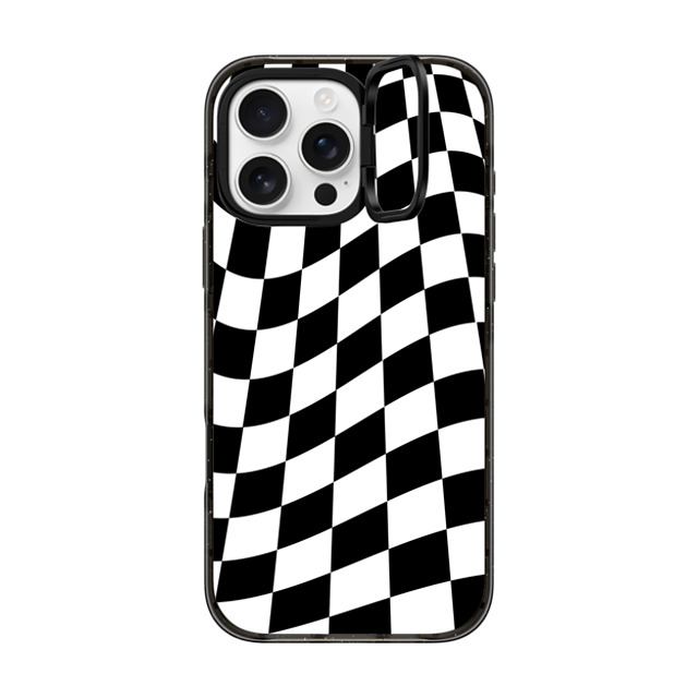 Kate Illustrates x CASETiFY iPhone 16 Pro Max ケース ブラック インパクトリングスタンドケース MagSafe対応 CHECK