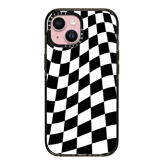 Kate Illustrates x CASETiFY iPhone 15 ケース Checkered,Pattern ブラック インパクトケース MagSafe対応 CHECK Back to School Kate Illustrates x CASETiFY iPhone 15 ケース Checkered,Pattern ブラック インパクトケース MagSafe対応 CHECK Back to School