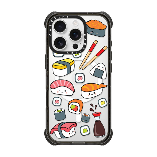 Kate Illustrates x CASETiFY iPhone 16 Pro ケース Sticker,Cartoon ブラック ウルトラ インパクトケース MagSafe 対応 SUSHI Father's Day Kate Illustrates x CASETiFY iPhone 16 Pro ケース Sticker,Cartoon ブラック ウルトラ インパクトケース MagSafe 対応 SUSHI Father's Day
