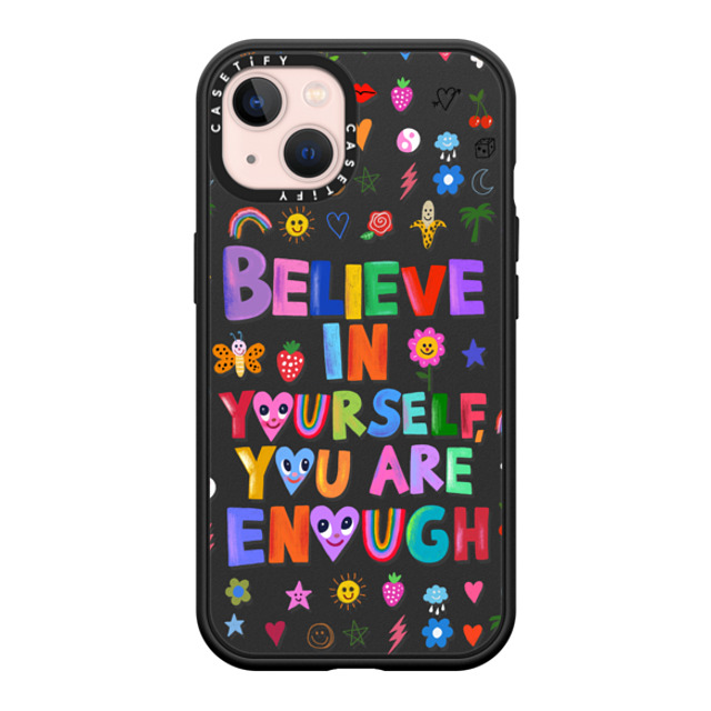 I Scream Colour x CASETiFY iPhone 13 ケース マットブラック インパクトケース MagSafe対応 BELIEVE IN YOURSELF