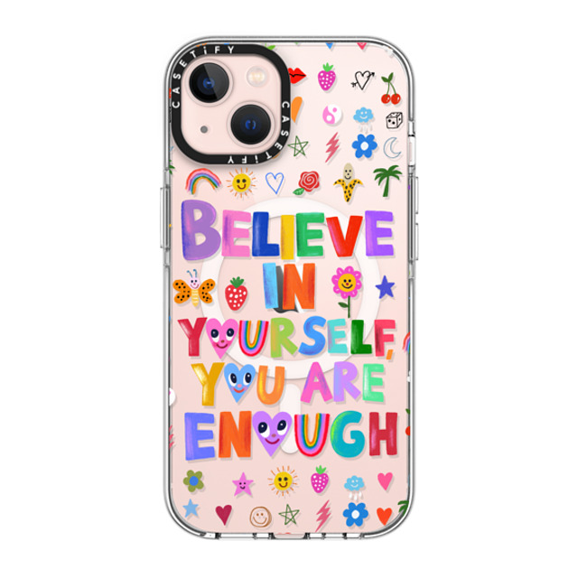 I Scream Colour x CASETiFY iPhone 13 ケース クリア クリア ケース MagSafe対応 BELIEVE IN YOURSELF