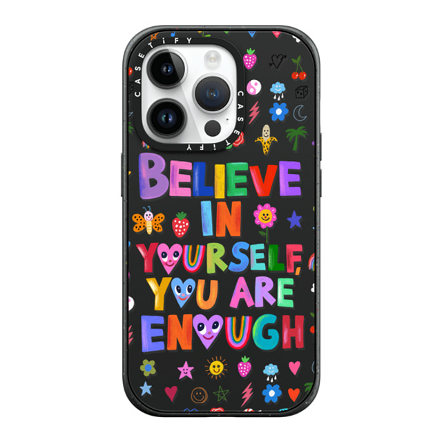 I Scream Colour x CASETiFY iPhone 14 Pro ケース マットブラック インパクトケース MagSafe対応 BELIEVE IN YOURSELF