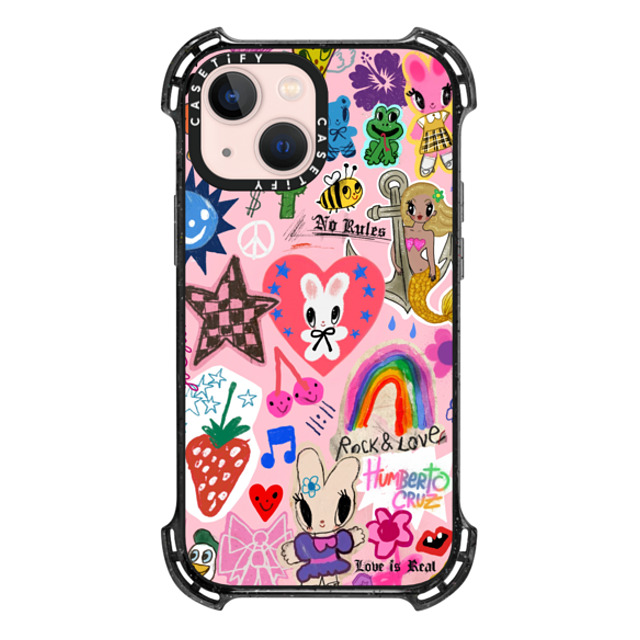 I Scream Colour x CASETiFY iPhone 13 Mini �P�[�X Sticker,Bunny Triple Black �o�E���X�P�[�X Love is Real