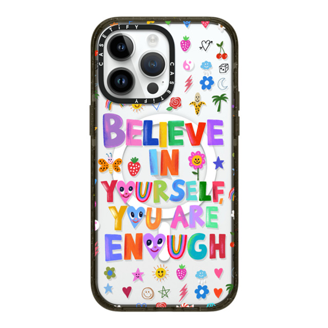 I Scream Colour x CASETiFY iPhone 14 Pro Max ケース ブラック インパクトケース MagSafe対応 BELIEVE IN YOURSELF