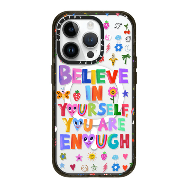 I Scream Colour x CASETiFY iPhone 14 Pro ケース ブラック インパクトケース MagSafe対応 BELIEVE IN YOURSELF