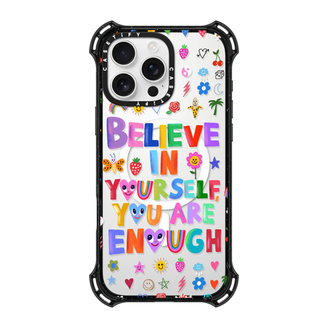 I Scream Colour x CASETiFY iPhone 16 Pro Max ケース ブラック バウンスケース BELIEVE IN YOURSELF