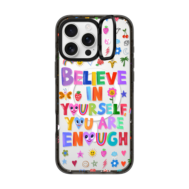 I Scream Colour x CASETiFY iPhone 16 Pro Max ケース ブラック インパクトリングスタンドケース MagSafe対応 BELIEVE IN YOURSELF