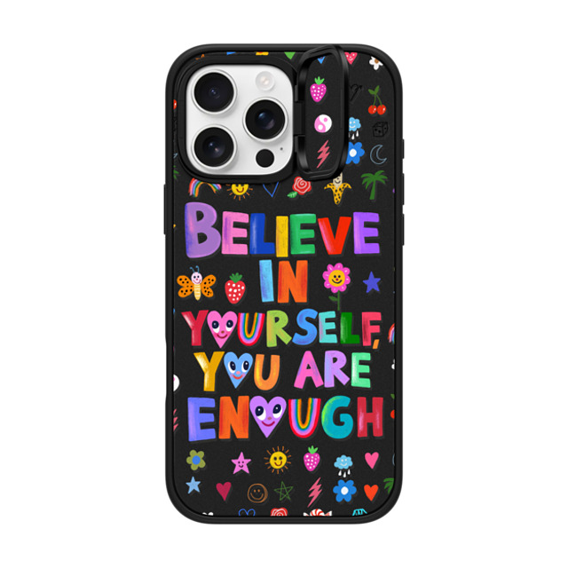 I Scream Colour x CASETiFY iPhone 16 Pro Max ケース マットブラック インパクトリングスタンドケース MagSafe対応 BELIEVE IN YOURSELF