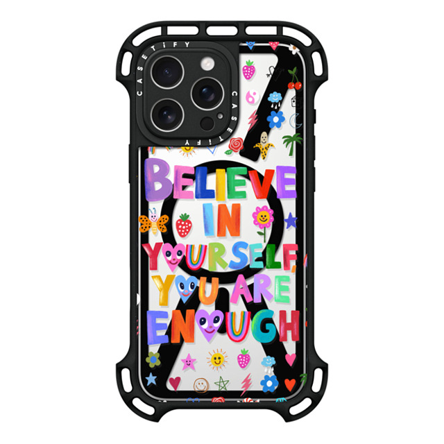 I Scream Colour x CASETiFY iPhone 16 Pro Max ケース ブラック ウルトラ バウンスケース MagSafe対応 BELIEVE IN YOURSELF