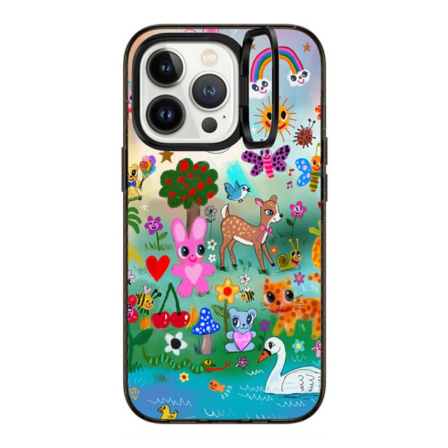 I Scream Colour x CASETiFY iPhone 13 Pro ケース ブラック インパクトリングスタンドケース MagSafe対応 POP FANTASY