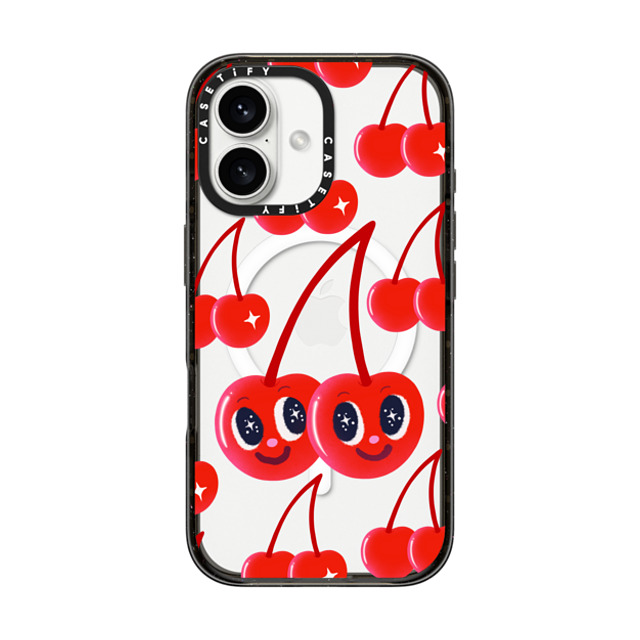 I Scream Colour x CASETiFY iPhone 16 Case Cherry,Strawberry Black Impact Case MagSafe Compatible Cherry Love Back to School I Scream Colour x CASETiFY iPhone 16 Case Cherry,Strawberry Black Impact Case MagSafe Compatible Cherry Love Back to School