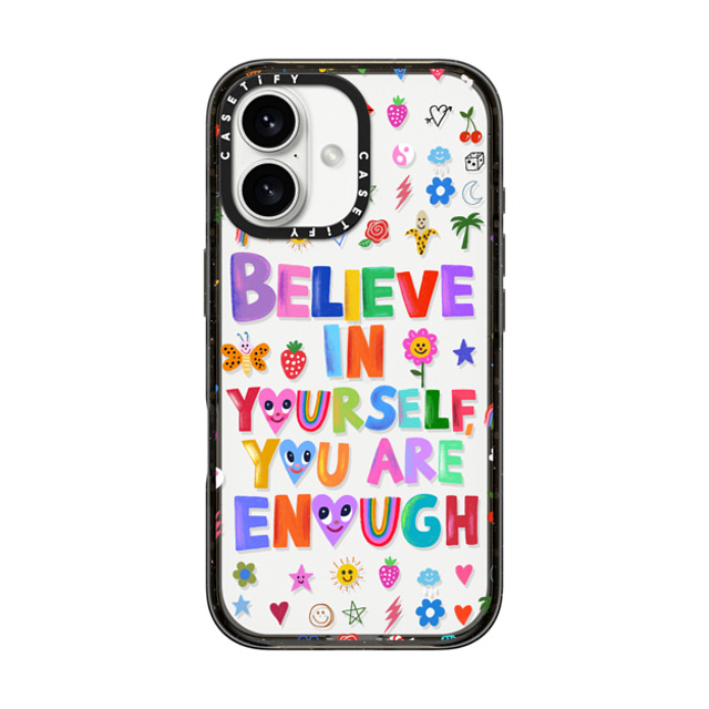 I Scream Colour x CASETiFY iPhone 16 ケース ブラック インパクトケース BELIEVE IN YOURSELF