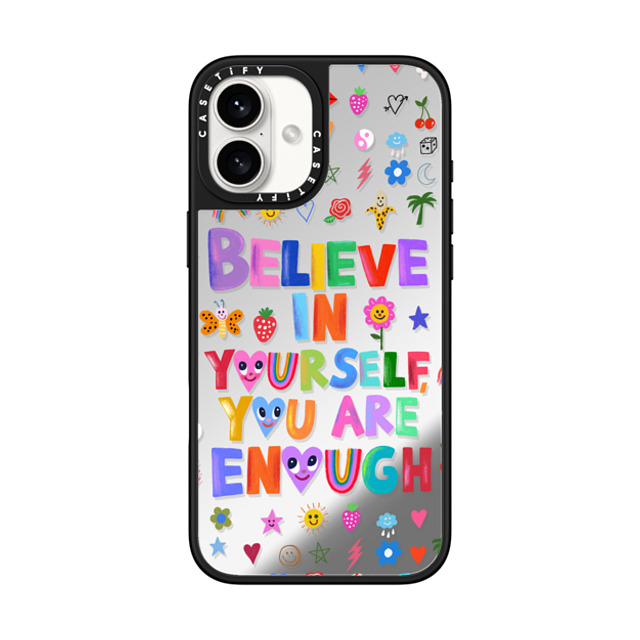 I Scream Colour x CASETiFY iPhone 16 Plus Case Silver on Black ミラーケース MagSafe対応 BELIEVE IN YOURSELF I Scream Colour x CASETiFY iPhone 16 Plus Case Silver on Black ミラーケース MagSafe対応 BELIEVE IN YOURSELF