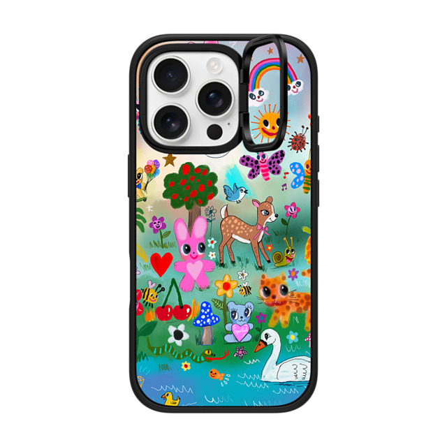 I Scream Colour x CASETiFY iPhone 16 Pro ケース マットブラック インパクトリングスタンドケース MagSafe対応 POP FANTASY