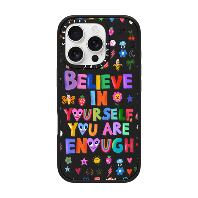 I Scream Colour x CASETiFY iPhone 16 Pro ケース マットブラック インパクトケース MagSafe対応 BELIEVE IN YOURSELF